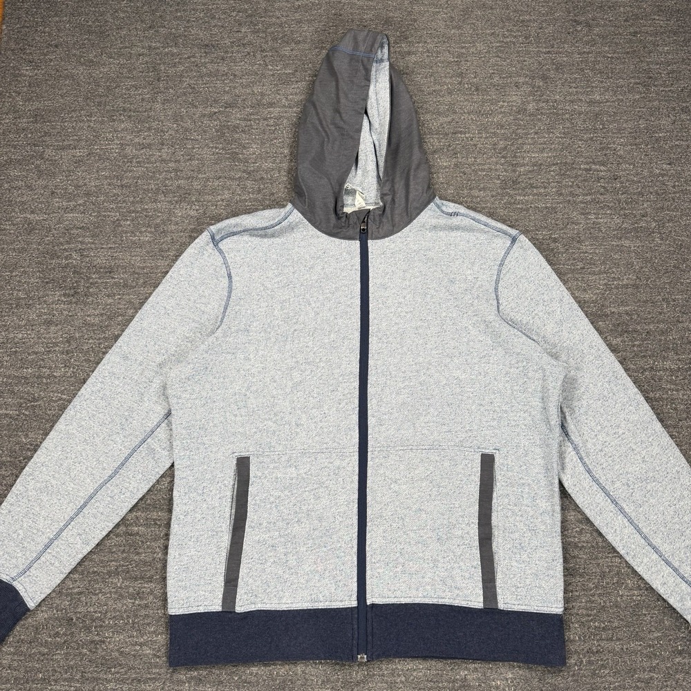 Lululemon Hoodie Men 2XL XXL Blue Full Zip Sweatshirt Cotton Pockets Lounge Gym